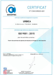 Certification ISO 9001:2015 de URBICA